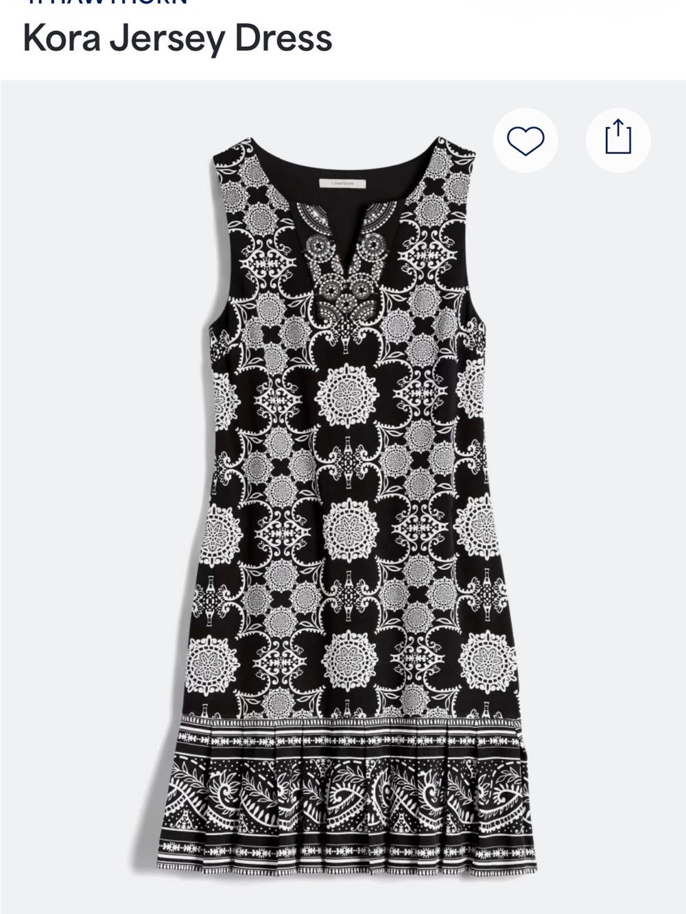 Kora Jersey Midi Dress - Black & White Medallion